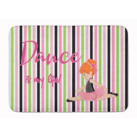 Carolines Treasures Ballet Dance is My Life Red Machine Washable Memory Foam Mat BB5394RUG